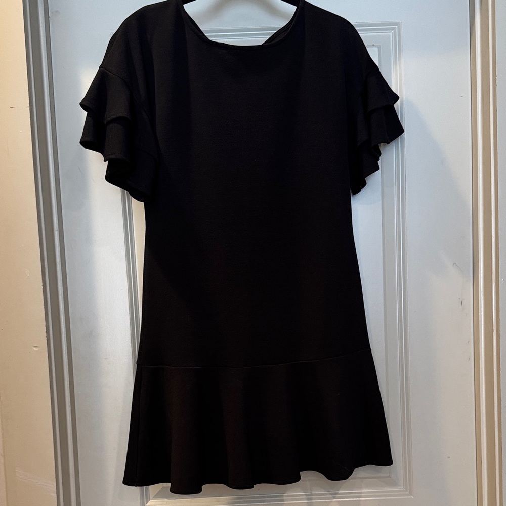 She + Sky Black Ruffle Mini Dress